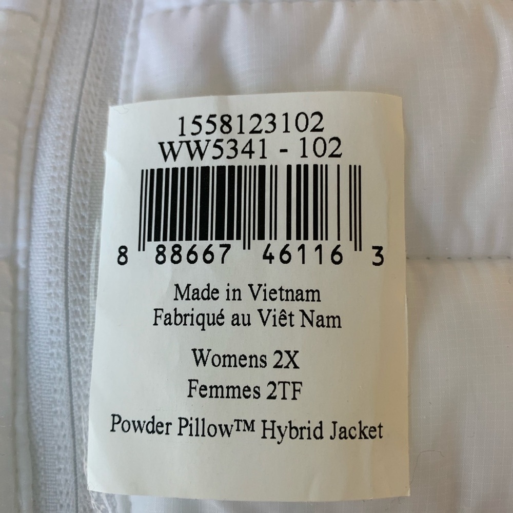 New with Tags! Columbia Water-Resistant Powder Pillow Hybrid White/Grey Jacket! - Picture 4 of 5